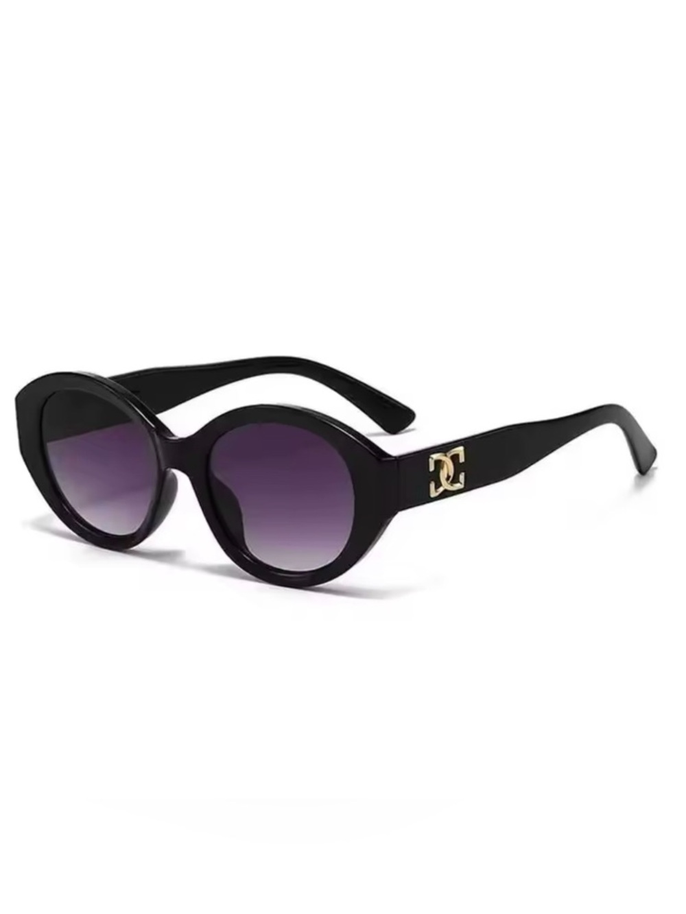 Black Sunglasses with Purple Gradient Lenses